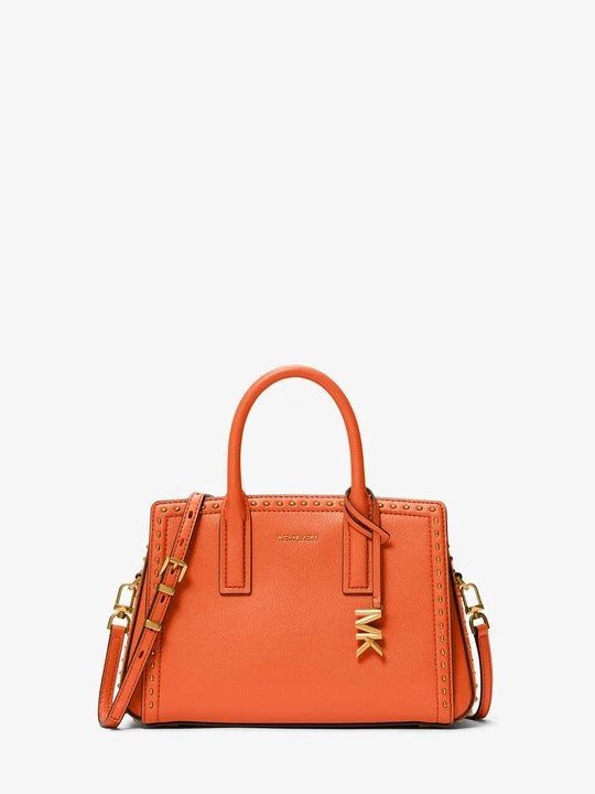 Zdjęcie produktu Mała torba skórzana Laila z ćwiekami Michael Kors MIMOZA (Pomarańczowy)