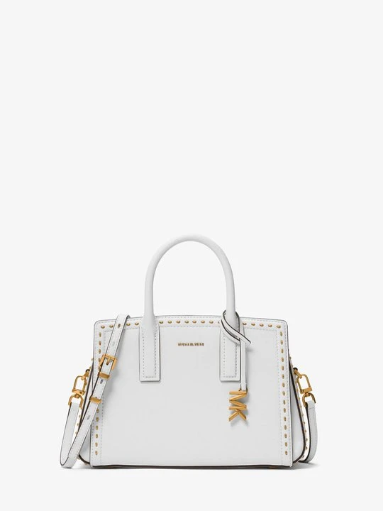 Zdjęcie produktu Mała torba skórzana Laila z ćwiekami Michael Kors OPTYCZNA BIEL (Biały)