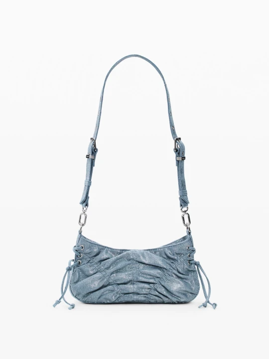 Zdjęcie produktu Mała marszczona torba denim Desigual niebieski