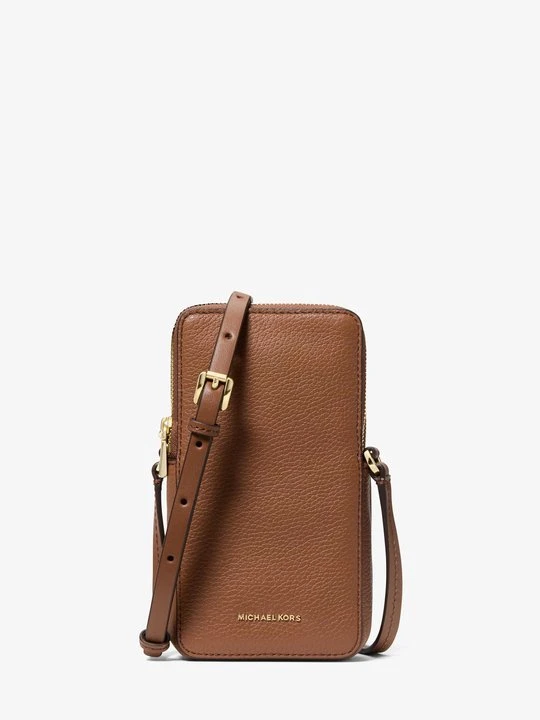 Zdjęcie produktu Mała torebka do przewieszenia przez ramię Jet Set ze skóry groszkowej na smartphona Michael Kors BRĄZOWY (Brązowy)