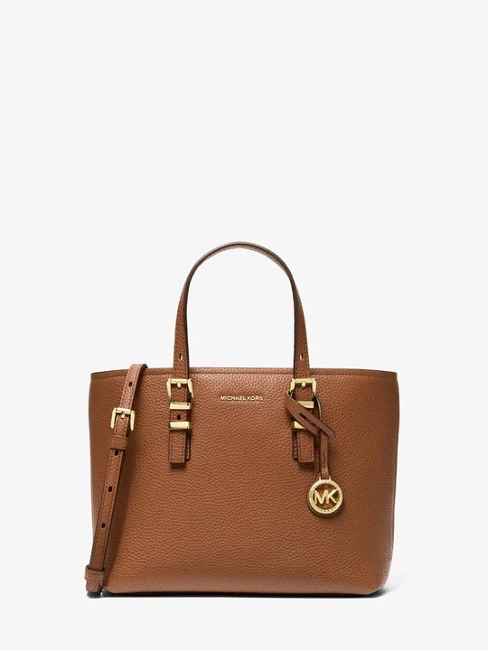 Zdjęcie produktu Mała torebka do przewieszenia przez ramię Quinn z groszkowej z odpinanym paskiem Michael Kors BRĄZOWY (Brązowy)