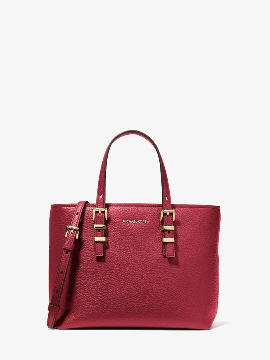 Zdjęcie produktu Mała torebka do przewieszenia przez ramię Quinn z groszkowej z odpinanym paskiem Michael Kors CIEMNOCZERWONY (Czerwony)