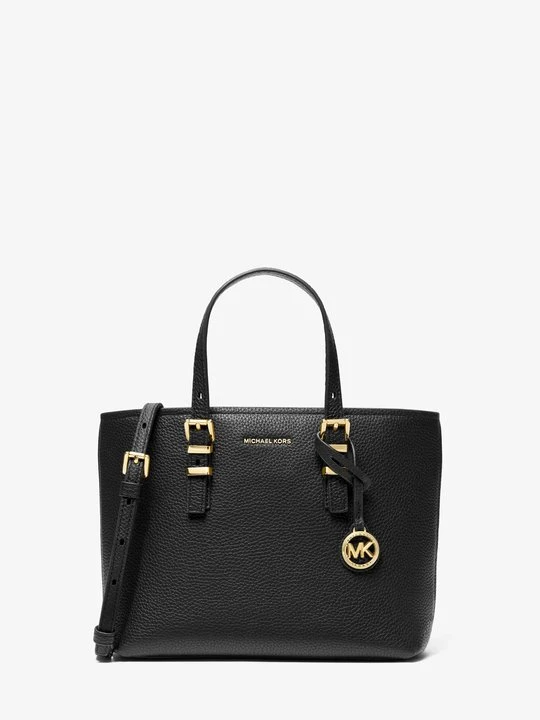 Zdjęcie produktu Mała torebka do przewieszenia przez ramię Quinn z groszkowej z odpinanym paskiem Michael Kors CZARNY (Czarny)