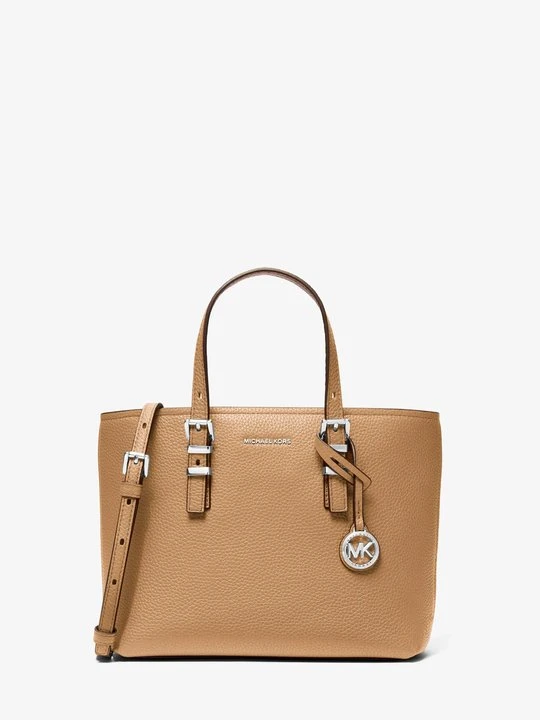 Zdjęcie produktu Mała torebka do przewieszenia przez ramię Quinn z groszkowej z odpinanym paskiem Michael Kors ORZECHOWY (Brązowy)