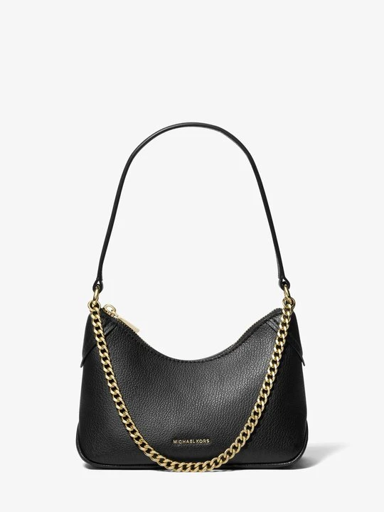 Zdjęcie produktu Mała torebka Jet Set z groszkowej skóry z przepinanym paskiem Michael Kors CZARNY (Czarny)