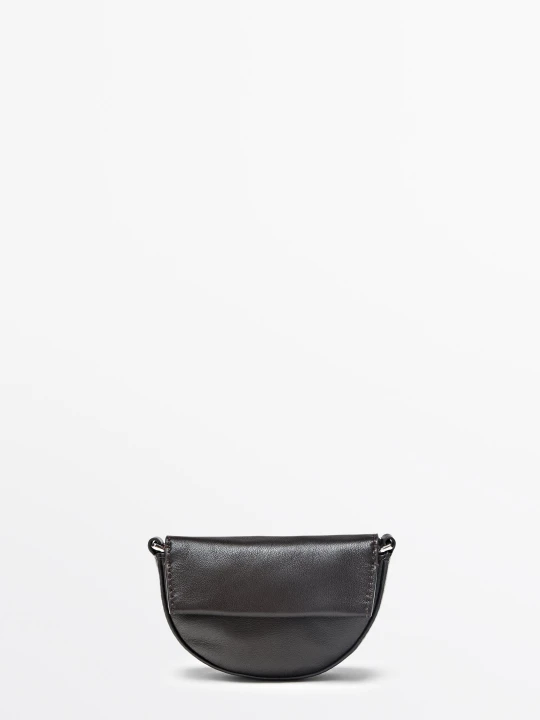 Zdjęcie produktu Mała Torebka Listonoszka Ze Skóry Nappa - Brązowy - Massimo Dutti - Female