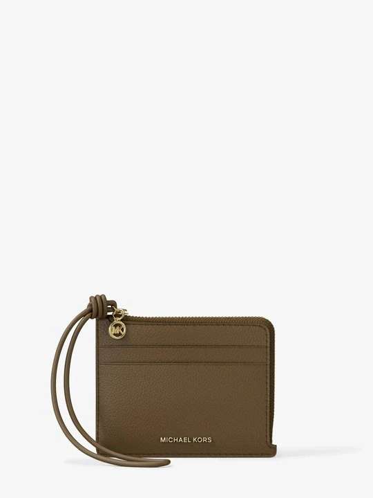 Zdjęcie produktu Mała torebka na nadgarstek na karty Jet Set ze skóry groszkowej Michael Kors LODEN (Zielony)
