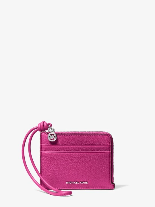 Zdjęcie produktu Mała torebka na nadgarstek na karty Jet Set ze skóry groszkowej Michael Kors MALINOWY (Różowy)