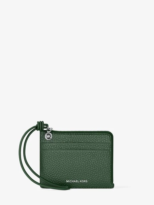 Zdjęcie produktu Mała torebka na nadgarstek na karty Jet Set ze skóry groszkowej Michael Kors MECH (Zielony)