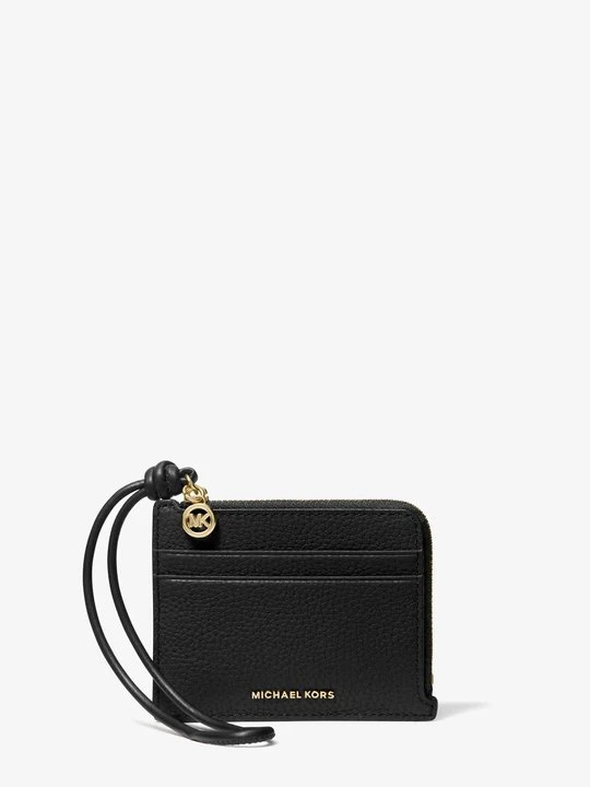 Zdjęcie produktu Mała torebka na nadgarstek na karty Jet Set ze skóry groszkowej Michael Kors CZARNY (Czarny)