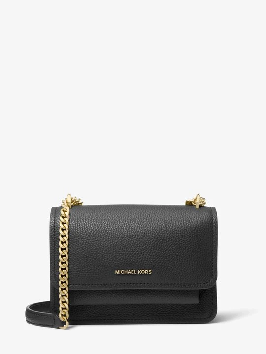 Zdjęcie produktu Mała torebka na ramię Claire ze skóry groszkowej z odpinanym paskiem Michael Kors CZARNY (Czarny)