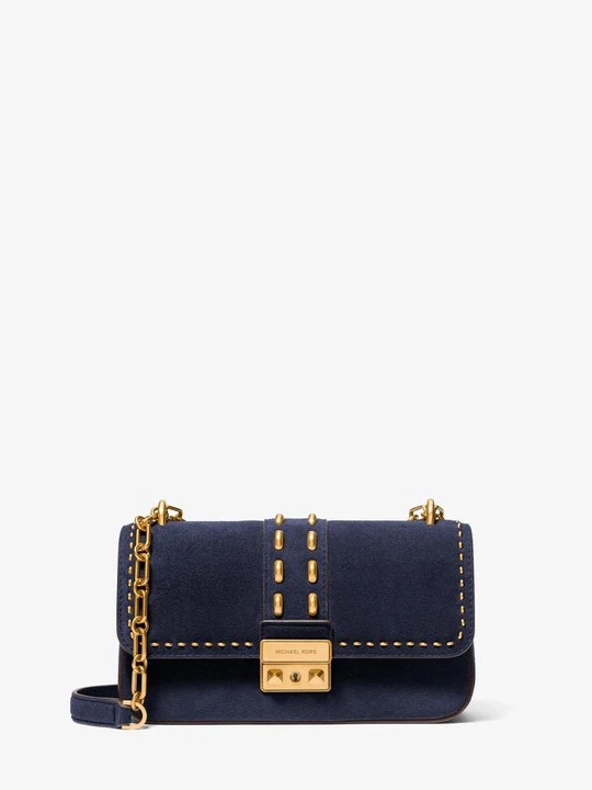 Zdjęcie produktu Mała torebka na ramię Tribeca z zamszu z ćwiekami Michael Kors NIEBIESKI FORMALNY (Niebieski)