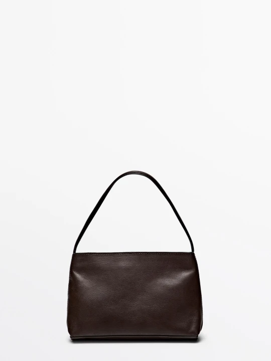 Zdjęcie produktu Mała Torebka Na Ramię Ze Skóry Nappa - Brązowy - Massimo Dutti - Female