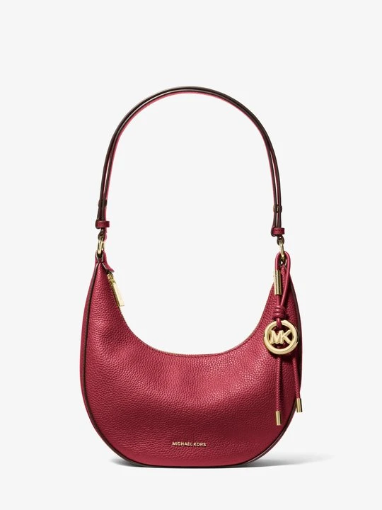 Zdjęcie produktu Mała torebka Nolita z groszkowej skóry z przepinanym paskiem Michael Kors CIEMNOCZERWONY (Czerwony)