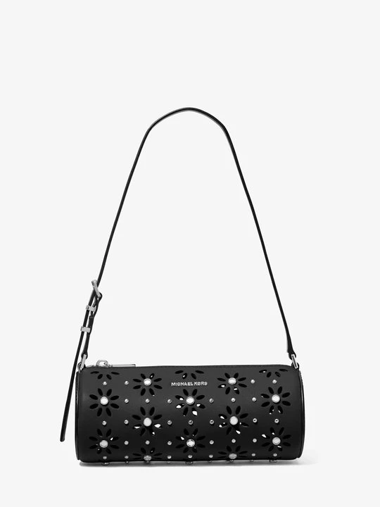 Zdjęcie produktu Mała torebka typu barrel Izzy ze skóry groszkowej Michael Kors CZARNY (Czarny)