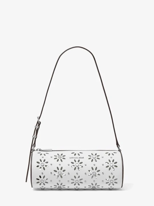 Zdjęcie produktu Mała torebka typu barrel Izzy ze skóry groszkowej Michael Kors OPTYCZNA BIEL (Biały)
