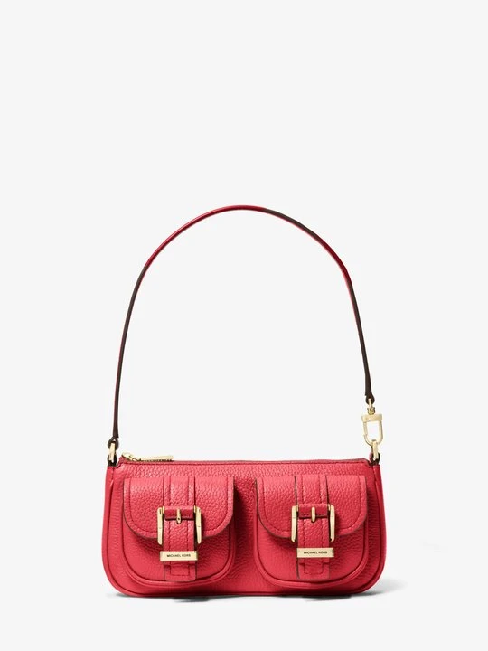 Zdjęcie produktu Mała torebka Zoe ze skóry groszkowej Michael Kors KARMAZYNOWY (Czerwony)