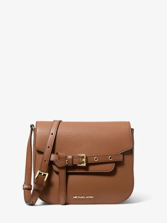 Zdjęcie produktu Mała zaokrąglona torebka do przewieszenia przez ramię Emilia ze skóry groszkowej Michael Kors BRĄZOWY (Brązowy)
