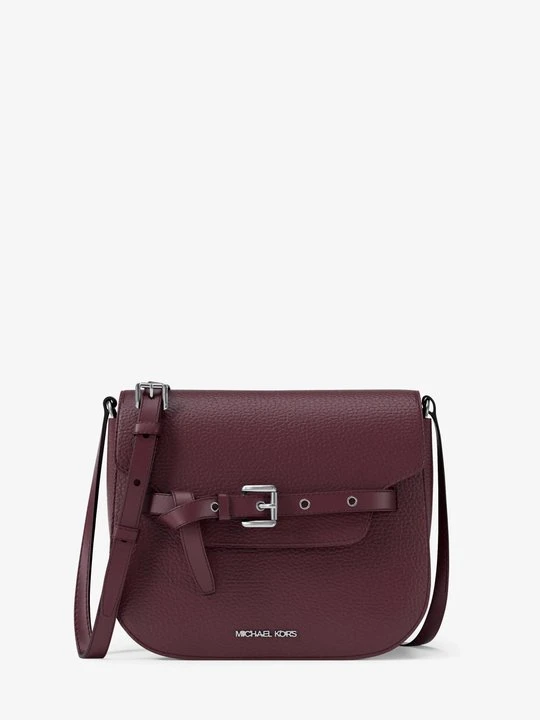 Zdjęcie produktu Mała zaokrąglona torebka do przewieszenia przez ramię Emilia ze skóry groszkowej Michael Kors OXBLOOD (Czerwony)
