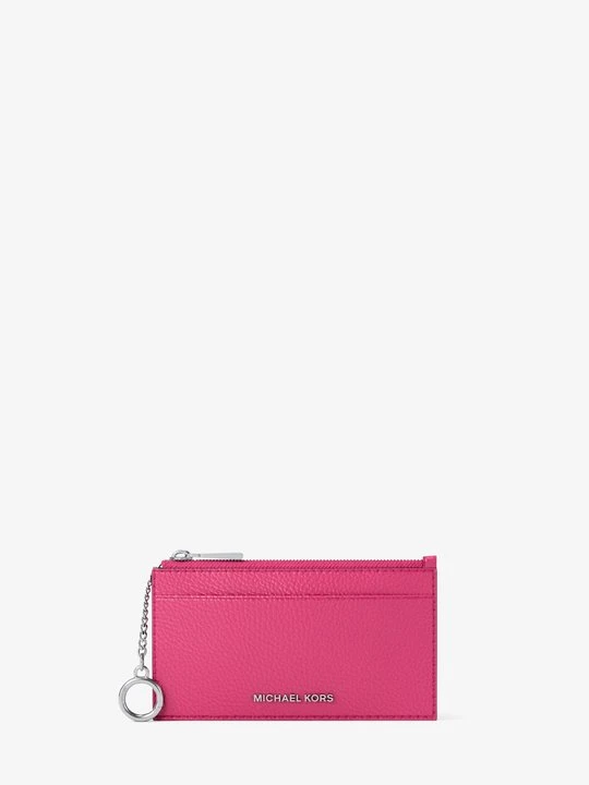 Zdjęcie produktu Małe etui na karty Jet Set ze skóry groszkowej Michael Kors MALINOWY (Różowy)