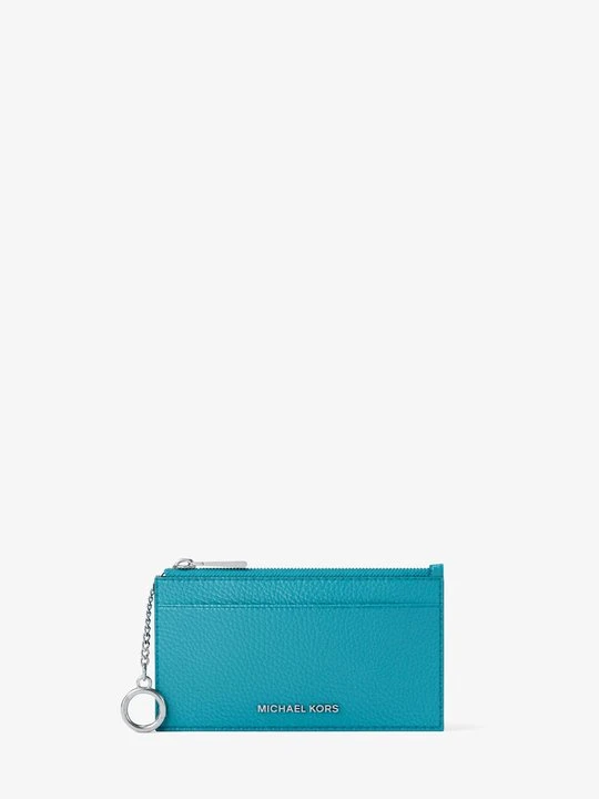 Zdjęcie produktu Małe etui na karty Jet Set ze skóry groszkowej Michael Kors NIEBIESKI MILOS (Niebieski)