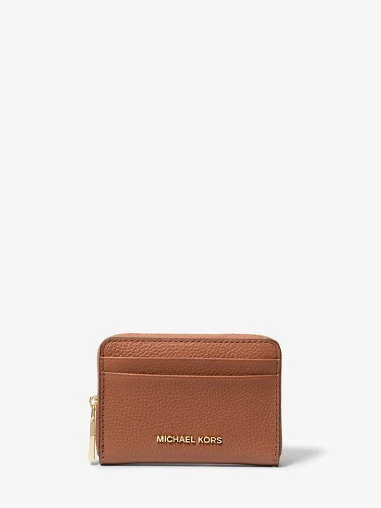 Zdjęcie produktu Małe etui na karty Jet Set ze skóry groszkowej z zamkiem dookoła Michael Kors BRĄZOWY (Brązowy)