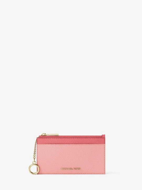 Zdjęcie produktu Małe etui na karty z logo Jet Set ze skóry groszkowej w dwóch kolorach Michael Kors