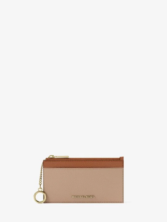 Zdjęcie produktu Małe etui na karty z logo Jet Set ze skóry groszkowej w dwóch kolorach Michael Kors