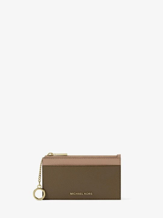 Zdjęcie produktu Małe etui na karty z logo Jet Set ze skóry groszkowej w dwóch kolorach Michael Kors