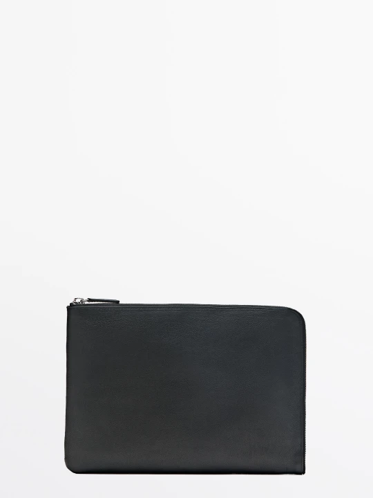 Zdjęcie produktu Etui Na Laptopa S Ze Skóry Nappa - Czarny - Massimo Dutti - Male