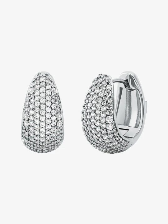 Zdjęcie produktu Małe kolczyki wiszące pokryte metalem szlachetnym z kryształkami pavé Michael Kors SREBRNY (Srebrny)