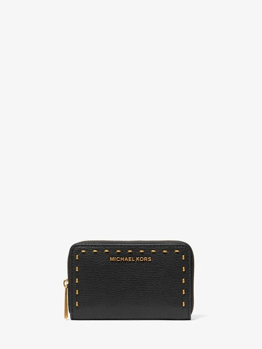 Zdjęcie produktu Mały portfel ze skóry z ćwiekami Michael Kors CZARNY (Czarny)