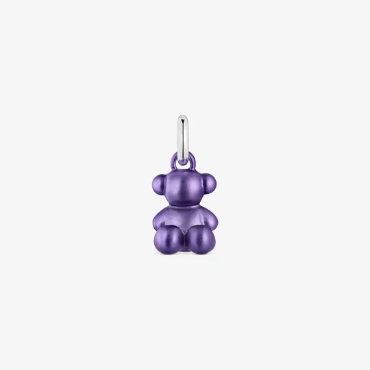 Zdjęcie produktu Mały Wisiorek Z Ciemnoliliowej Stali, Z Misiem Bold Bear - Tous LILAC