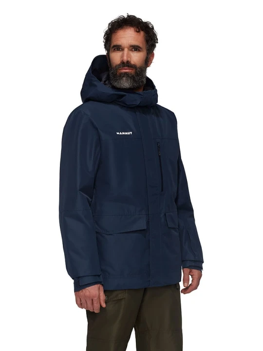 Zdjęcie produktu Mammut Kurtka narciarska "Fall Line HS" w kolorze granatowym rozmiar: M
