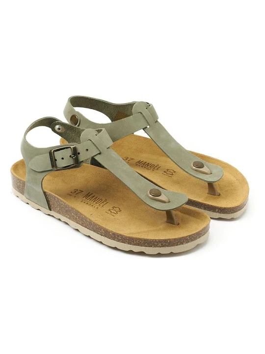 Zdjęcie produktu Mandel Skórzane sandały "Leon" w kolorze khaki rozmiar: 38
