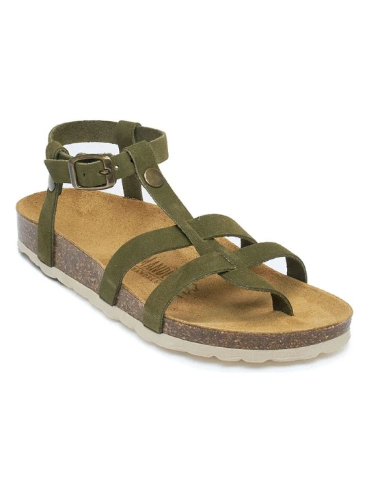 Zdjęcie produktu Mandel Skórzane sandały w kolorze khaki rozmiar: 38
