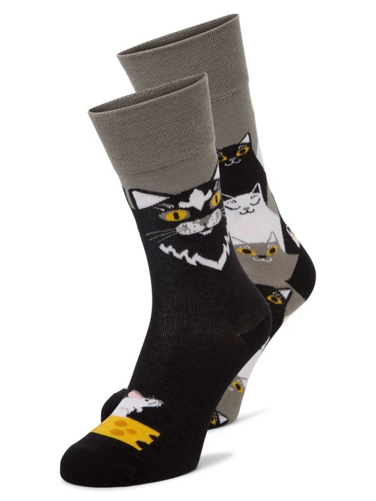 Zdjęcie produktu Many Mornings Skarpety - Black Cat Mężczyźni drobna dzianina czarny