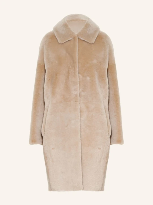 Zdjęcie produktu Manzoni 24 Dwustronny Płaszcz Skórzany beige ECRU