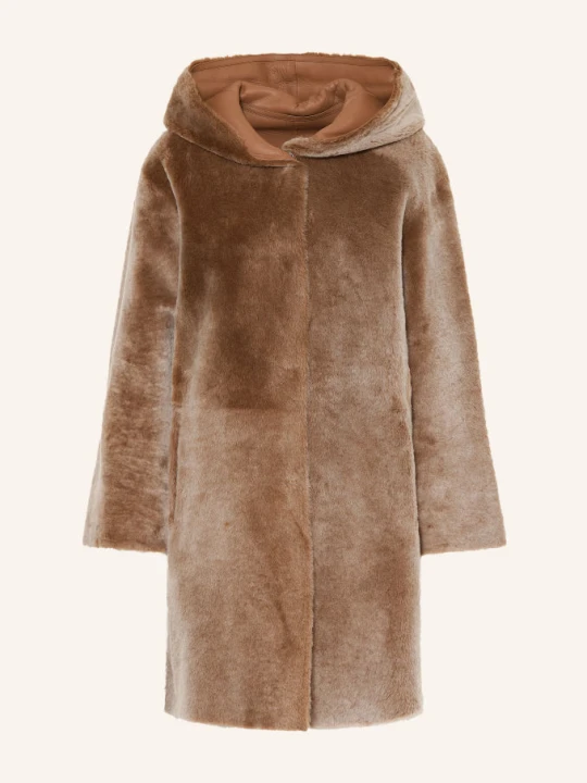 Zdjęcie produktu Manzoni 24 Dwustronny Płaszcz Skórzany braun JASNOBRĄZOWY