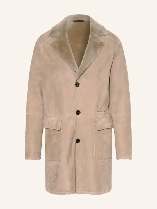 Zdjęcie produktu Manzoni 24 Płaszcz Skórzany beige