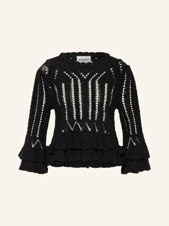 Zdjęcie produktu Marant Étoile Sweter Norma Z Falbanami I Rękawami 3/4 schwarz CZARNY