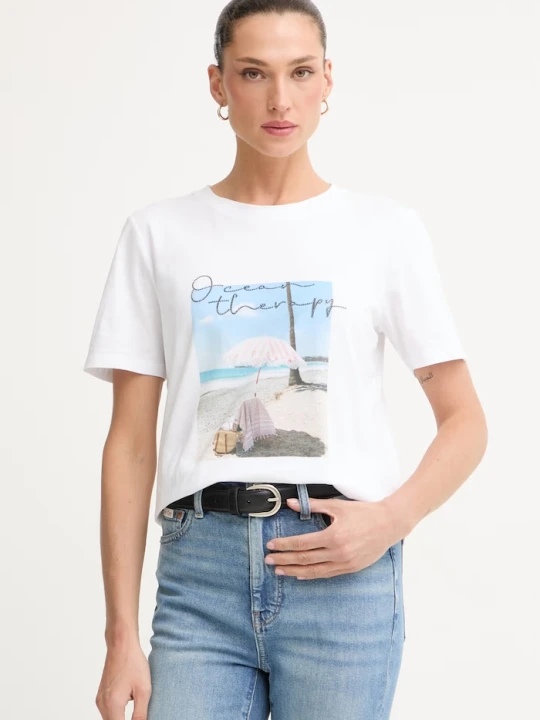 Zdjęcie produktu Marc Aurel T-shirt damski bawełniany biały