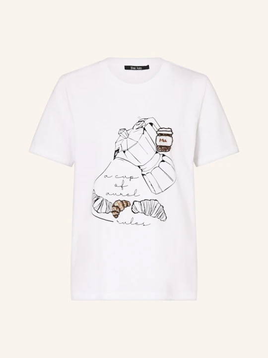 Zdjęcie produktu Marc Aurel T-Shirt Z Obszyciem Ozdobnymi Kamykami weiss BIAŁY