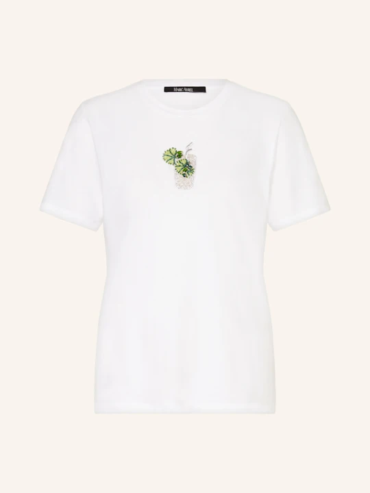 Zdjęcie produktu Marc Aurel T-Shirt Z Obszyciem Ozdobnymi Kamykami weiss BIAŁY