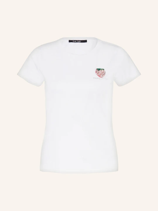 Zdjęcie produktu Marc Aurel T-Shirt Z Obszyciem Ozdobnymi Kamykami weiss BIAŁY