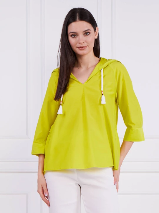 Zdjęcie produktu Marc Cain Bluzka | Loose fit | z dodatkiem jedwabiu zielony