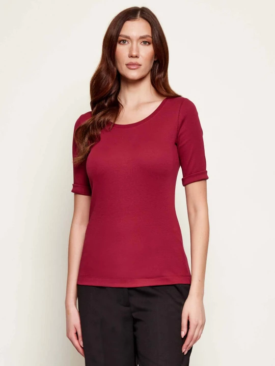 Zdjęcie produktu Marc Cain Bluzka | Slim Fit bordowy