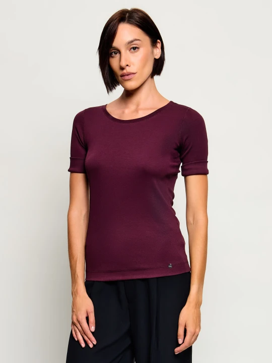 Zdjęcie produktu Marc Cain Bluzka | Slim Fit bordowy