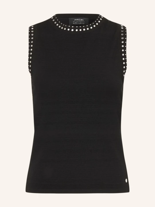 Zdjęcie produktu Marc Cain Bluzka Z Dzianiny Z Nitami schwarz 900 black new