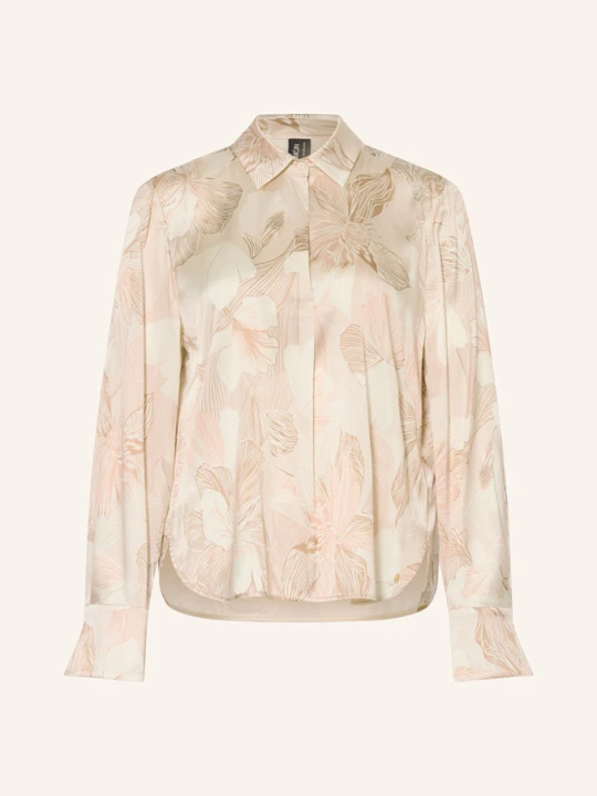 Zdjęcie produktu Marc Cain Jedwabna Bluzka Z Kokardą I Zdobieniem Z Kamieni Ozdobnych rosa 217 peach beige